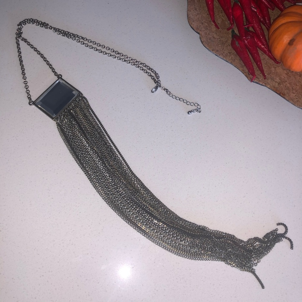 Gold fringe necklace